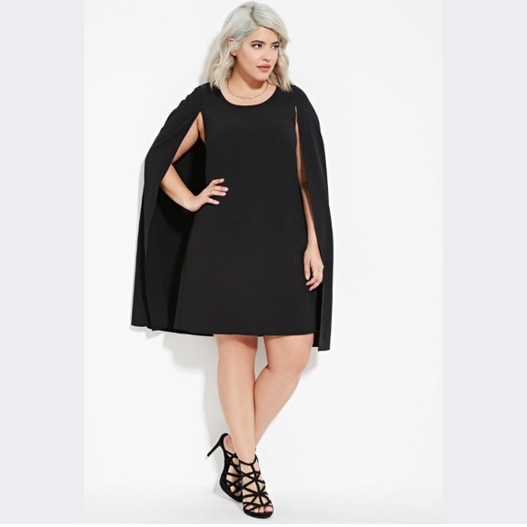 Forever 21 Dresses & Skirts - Forever 21 Plus Black Cape Dress